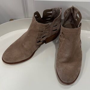 Vince Camuto Beige Suede Ankle Booties